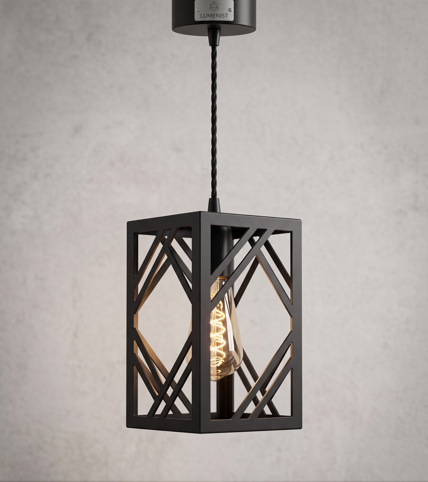 Modern Geometric Pendant Light Cluster - Hanging Ceiling Fixture with Vintage Edison Bulbs