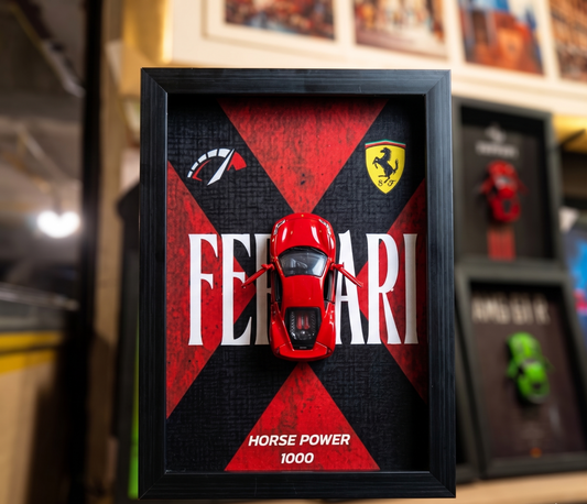 3D Metal Supercar Shadow Box Wall Art– Premium Framed Car Collector Edition