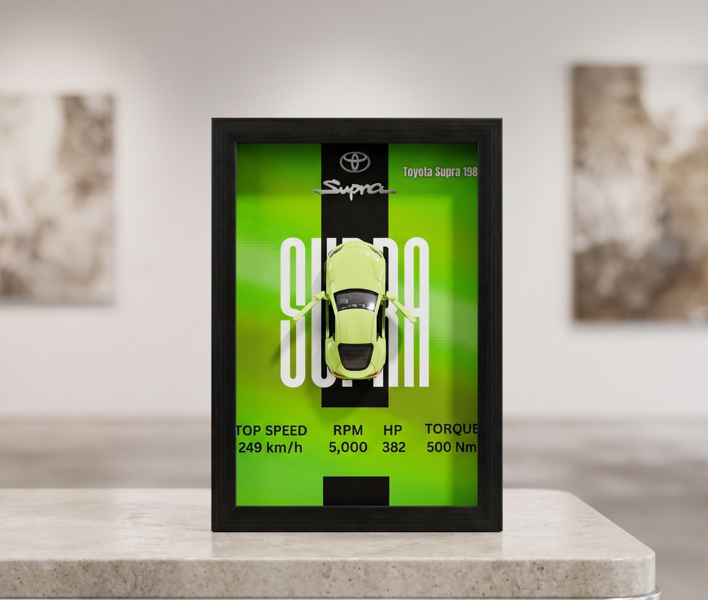 3D Metal Supercar Shadow Box Wall Art– Premium Framed Car Collector Edition