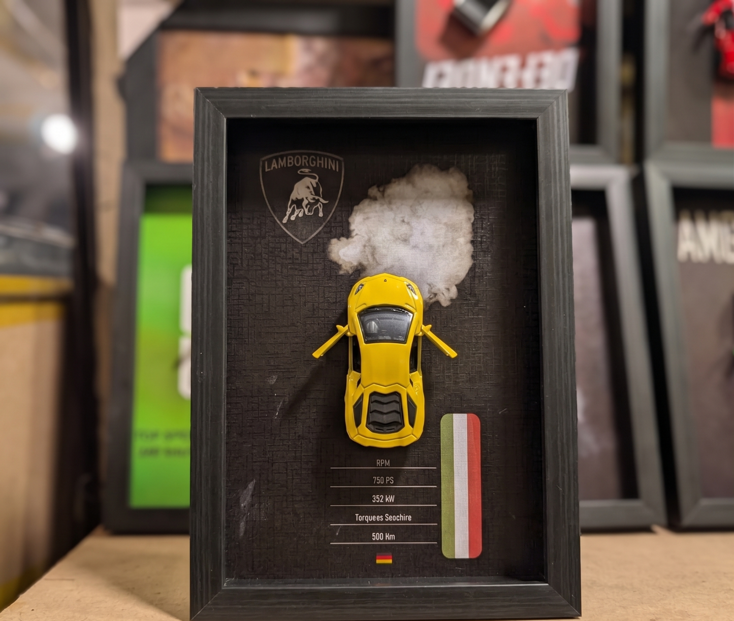 3D Metal Supercar Shadow Box Wall Art– Premium Framed Car Collector Edition